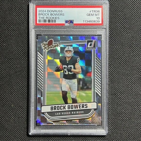 2024 Donruss #TR36 Brock Bowers RC The Rookies PSA 10 GEM MINT Las Vegas Raiders
